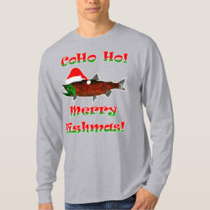 ¡Coho Ho! Fishmas - Camiseta de manga larga para