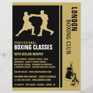 Coincidencia de boxeo de silueta, volante de anunc