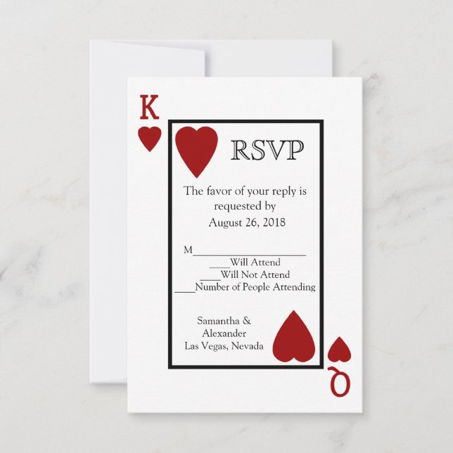 Coincidencia de tarjetas de reproducción roja RSVP (Anverso)