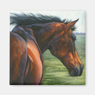 Coja el viento - imán del caballo de bahía