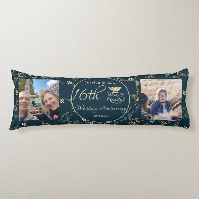 Cojín 16° Aniversario Boda 2Fotos Velas y estatua (Anverso)