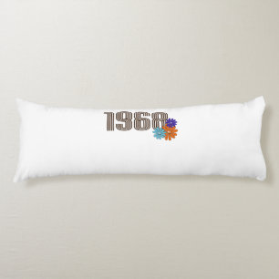 Cojín 1968 Naranja de Flores Hippie de Paz Aqua Purple