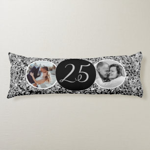 Cojín 2 Foto entonces y ahora aniversario Boda