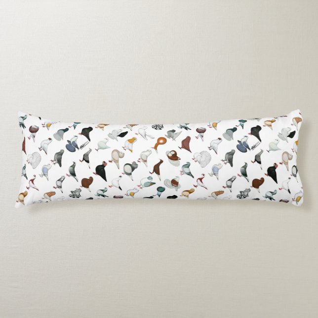 Cojín 36 razas de la paloma (Anverso)