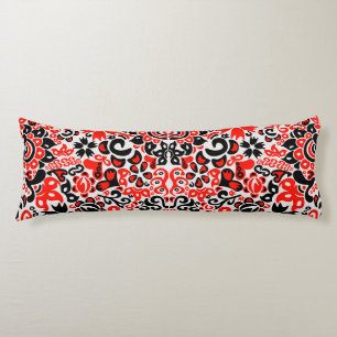 Cojín Abrupción del patrón floral del arte folklórico ét