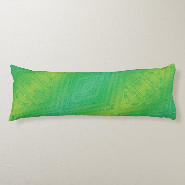 Cojín Aceptación | Patrón de Shibori azul verde amarillo (Anverso)
