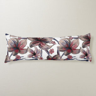 Cojín Acuarela Crimson Floral sobre blanco