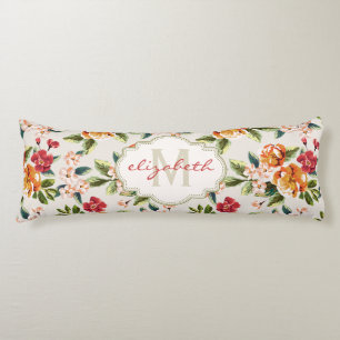 Cojín Acuarela del Victorian del vintage del monograma