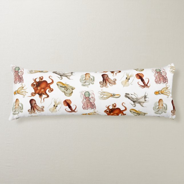 Cojín Acuarela Octopus Cephalopod Ocean Animals (Anverso)