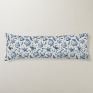 Cojín Adornos de Navidad de Toile Azul, Campanas y Cinta