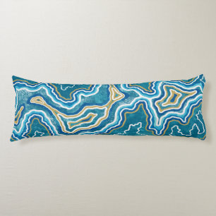 Cojín Agato gráfico de oro azul