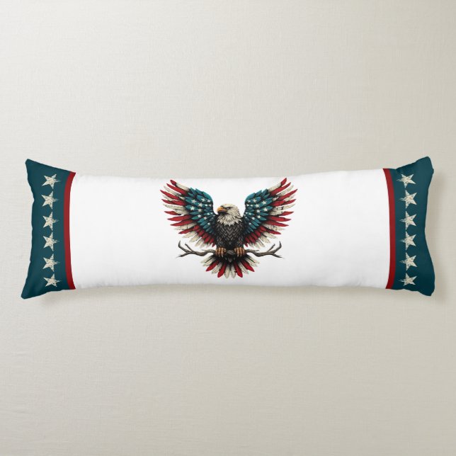 Cojín Águila calva norteamericana/estadounidense patriót (Anverso)