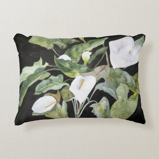 Cojín alcatraces en acuarela (Anverso)