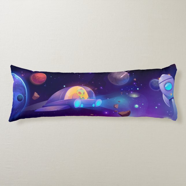 Cojín Alien en el espacio (Anverso)