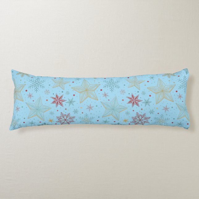 Cojín "Almohada corporal con patrón de estrella azul (Anverso)