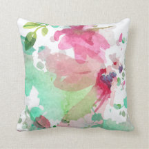 Cojín Almohada Diseño Floral Watercolor