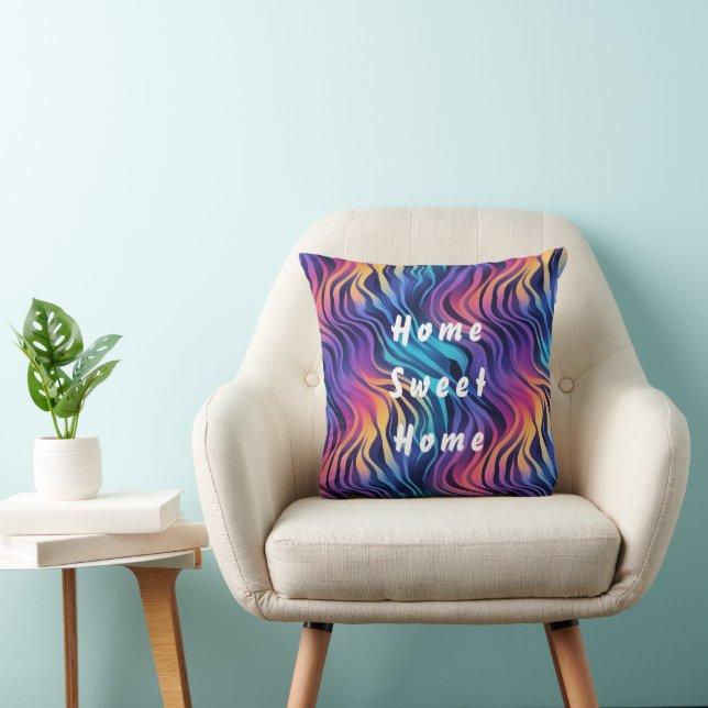 Cojín Almohada Multicolor Boho Ondulado Remolino (Silla)