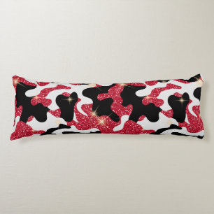 Cojín Amantes del camuflaje rojo blanco negro Sparkle Ej
