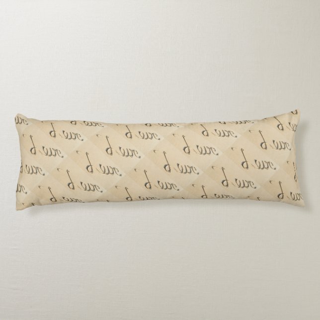 Cojín Amar la señal tallada en la arena de la playa (Reverso)