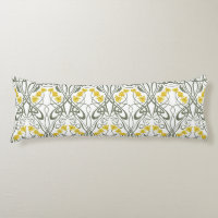 Amarillo Art Nouveau Narcisos y Tallos Blanco