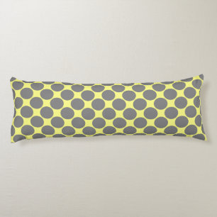 Cojín Amarillo con puntos grises de polka