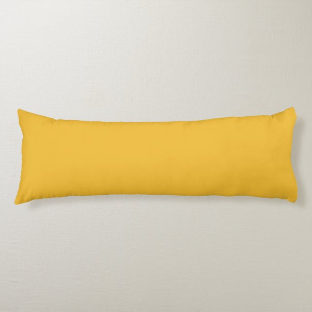 Cojín Amarillo mostaza lisa sólida (Anverso)