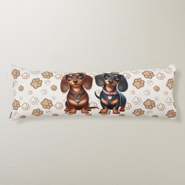 Cojín Amigos de Cute Dachshund (Anverso)