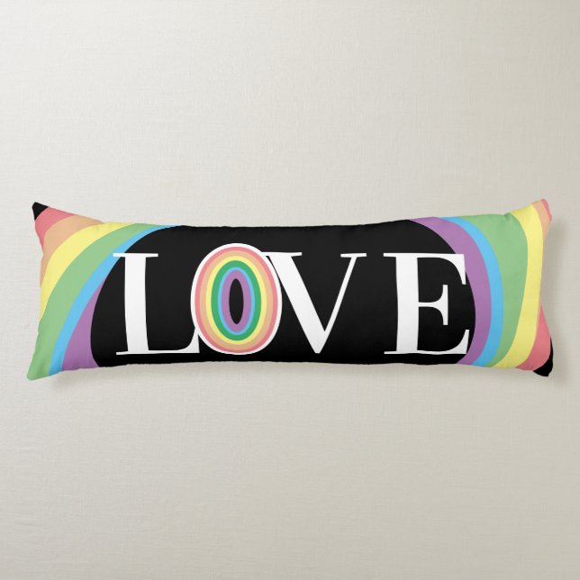 Cojín AMOR DE RAINBOW blanco negro (Anverso)