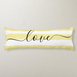 Cojín Amor Sueño Amarillo Blanco Rayado Acuarela