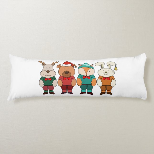 Cojín Animales adorables listos para el invierno (Anverso)