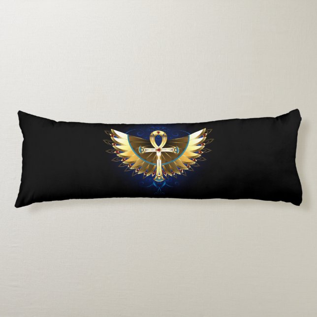 Cojín Ankh de oro con alas (Anverso)