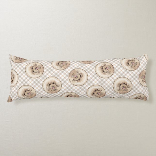 Cojín Apricot de juguete de pintura de perro crema origi (Anverso)