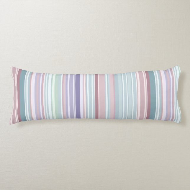 Cojín Aqua, Blush and Lavender Stripes (Anverso)
