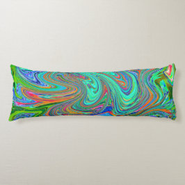 Cojín Aqua, Naranja y Green Groovy Resumen de arte retro