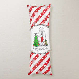 Cojín Árbol de navidad de moras 2 caniche (blanco)