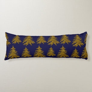 Cojín Árbol de Navidad purpurina dorado con fondo azul