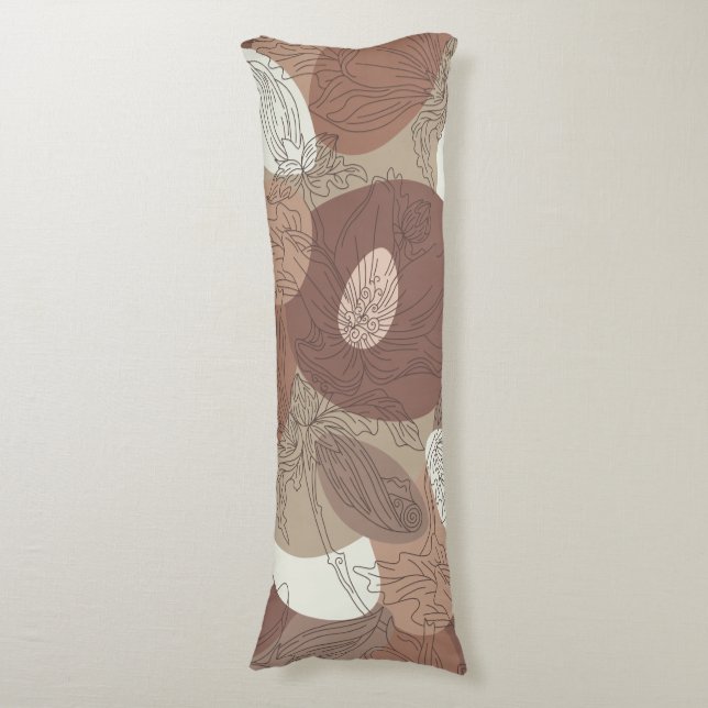 Cojín Armonía botánica de Mocha Hibiscus (Frente vertical)