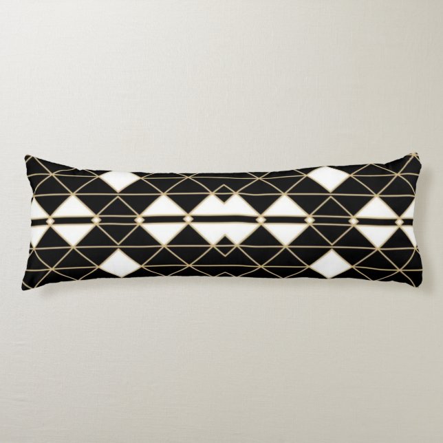 Cojín Art Deco Black and Gold Geometric luxury (Anverso)