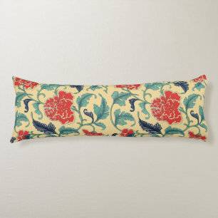 Cojín Arte Antiguo Chinoisería Floral Roja Art Nouveau V