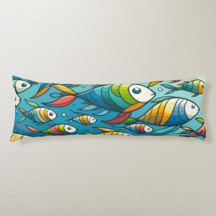 Cojín Arte colorido de peces submarinos