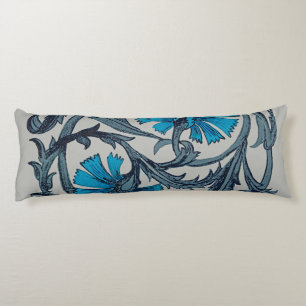 Cojín Arte de azulejo decorativo vintage azul antiguo fl