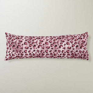 Cojín Arte de estampado de leopardo rosa textura artísti