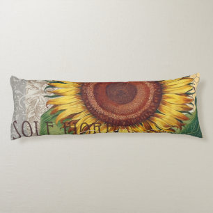 Cojín Arte de Flor de Damasco Vintage Girasol