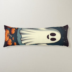 Cojín Arte de Halloween de fantasma y calabaza vintage l
