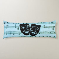 Arte de música azul une máscaras de teatro
