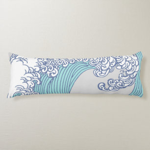 Cojín Arte de olas de surf Ukiyo-e japonés vintage Costa