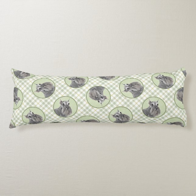 Cojín Arte de perro recortado en la pintura de Schnauzer (Anverso)