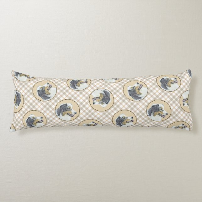 Cojín Arte de perros pastores Black Tri australiano (Anverso)