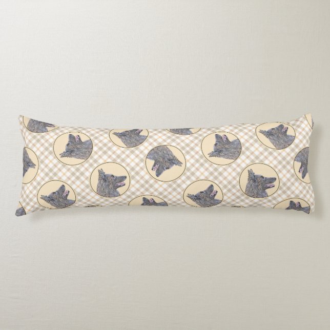 Cojín Arte de pintura de Tervuren Shepherd Mahogany en B (Anverso)