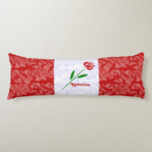 Cojín Arte Deco de Rosa Roja Personalizada